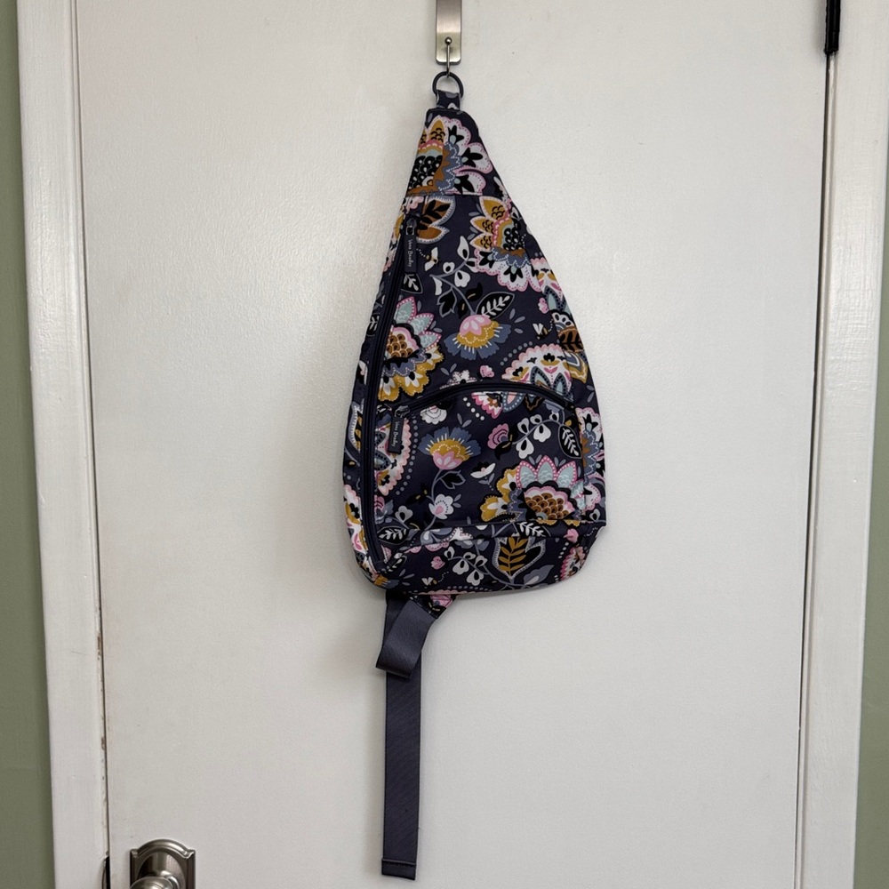 Vera Bradley Floral Backpack in Yellow and Gray